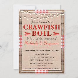 Crawfish Boil Lobster Engagement Party Rustikal Einladung