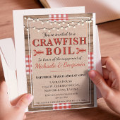 Crawfish Boil Lobster Engagement Party Rustikal Einladung