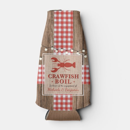 Crawfish Boil Lobster Engagement Party Rustikal Flaschenkühler (Vorderseite)