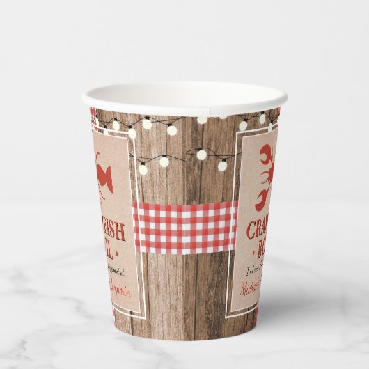 Crawfish Boil Lobster Engagement Party Rustikal Pappbecher (Rechts)