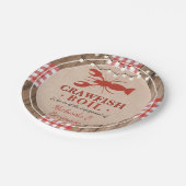 Crawfish Boil Lobster Engagement Party Rustikal Pappteller (Schrägansicht)