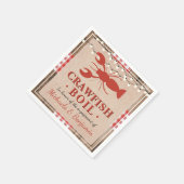 Crawfish Boil Lobster Engagement Party Rustikal Serviette (Ecke)