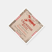 Crawfish Boil Lobster Rustic Graduation Party Serviette (Ecke)