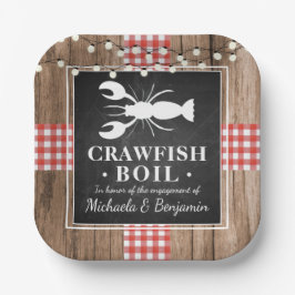 Crawfish Boil Lobster Rustic Wood Engagement Party Pappteller