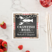 Crawfish Boil Lobster Rustic Wood Engagement Party Serviette (Beispiel)