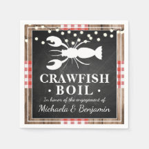 Crawfish Boil Lobster Rustic Wood Engagement Party
