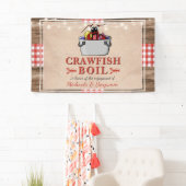 Crawfish Boil Lobster Rustikale Engagement Party Banner (Insitu)