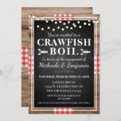 Crawfish Boil Lobster Rustikale Engagement Party Einladung (Vorne/Hinten)