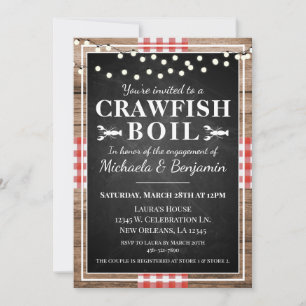 Crawfish Boil Lobster Rustikale Engagement Party Einladung