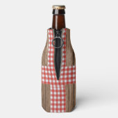 Crawfish Boil Lobster Rustikale Engagement Party Flaschenkühler (Flasche Rückseite)