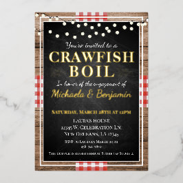 Crawfish Boil Lobster Rustikale Engagement Party Folieneinladung