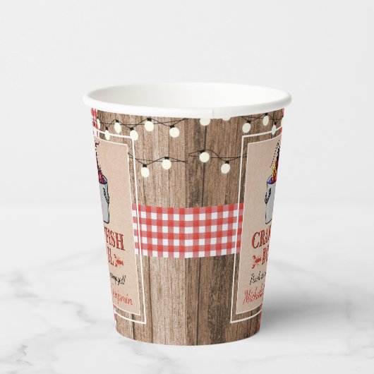 Crawfish Boil Lobster Rustikale Engagement Party Pappbecher (Rechts)