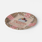 Crawfish Boil Lobster Rustikale Engagement Party Pappteller (Schrägansicht)