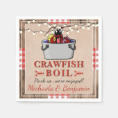 Crawfish Boil Lobster Rustikale Engagement Party Serviette (Vorderseite)