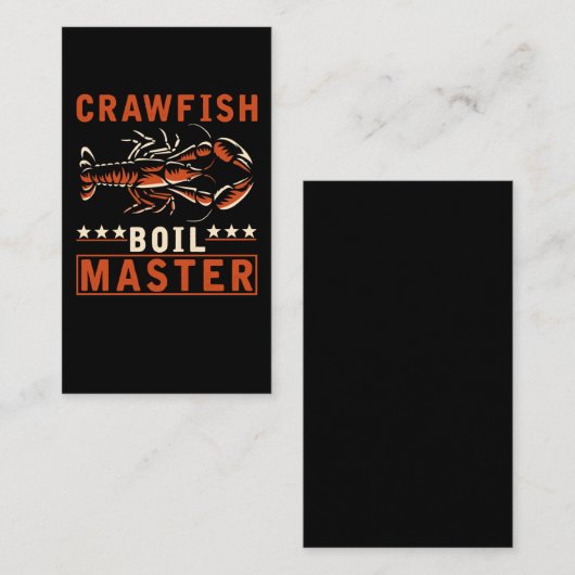 Crawfish Boil Meister Funny Crayfish Koch Visitenkarte (Vorne/Hinten)