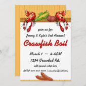 Crawfish Boil mit Wurst Einladungen (Vorne/Hinten)