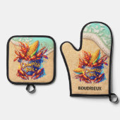 Crawfish Boil Ofenhandschuh & Topflappen-Set (Vorderseite)