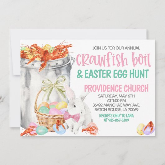 Crawfish Boil Ostereier Einladung (Vorderseite)