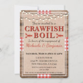 Crawfish Boil Paare Engagement Partei Rustikal Einladung (Vorderseite)