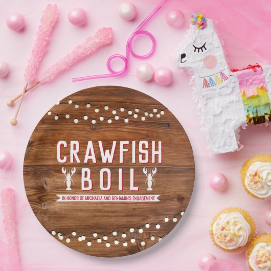 Crawfish Boil Paare Rustikale Engagement Party Pappteller (Party)