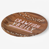 Crawfish Boil Paare Rustikale Engagement Party Pappteller (Schrägansicht)