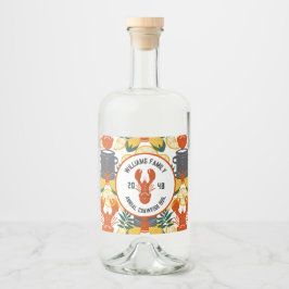 Crawfish Boil Party - Cajun Meeresfrüchte Feier Alkoholflaschenetikett