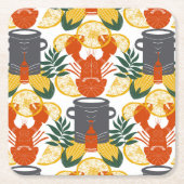 Crawfish Boil Party - Cajun Meeresfrüchte Feier Rechteckiger Pappuntersetzer (Vorderseite)