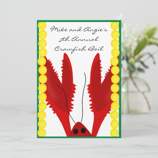 Crawfish Boil Party Einladung (Stehend Vorderseite)