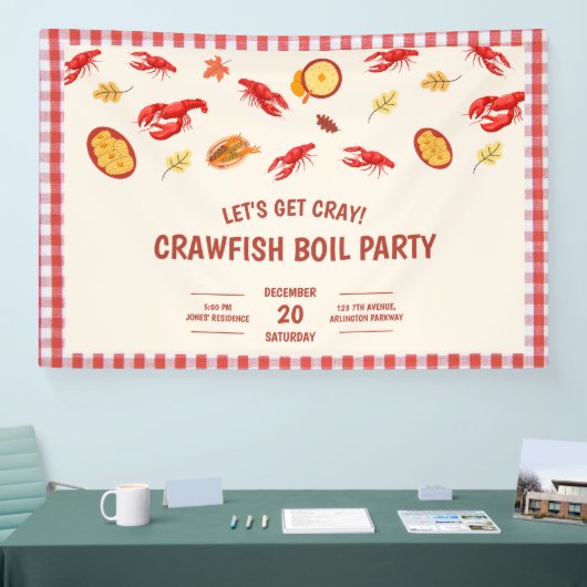 Crawfish Boil Party Picnic Celebration Banner (Messe)