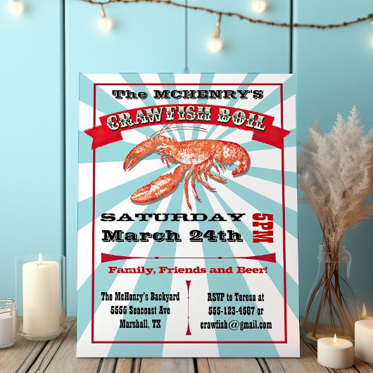 Crawfish Boil Party Poster Einladungen