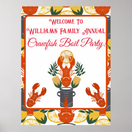 Crawfish Boil Party-Sommer Meeresfrüchte Keks Poster