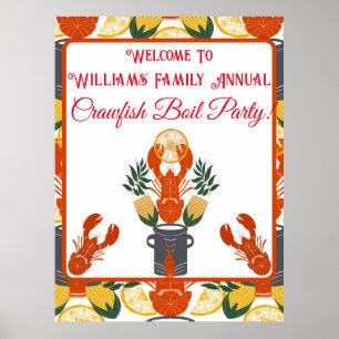 Crawfish Boil Party-Sommer Meeresfrüchte Keks Poster