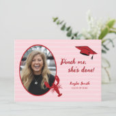 Crawfish Boil Pinch Pink & Red Foto Abschluss Ankündigung (Stehend Vorderseite)