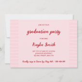 Crawfish Boil Pinch Pink & Red Foto Abschluss Einladung (Rückseite)