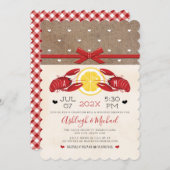 Crawfish Boil Polterabend Paare Monogram Invi Einladung (Vorne/Hinten)