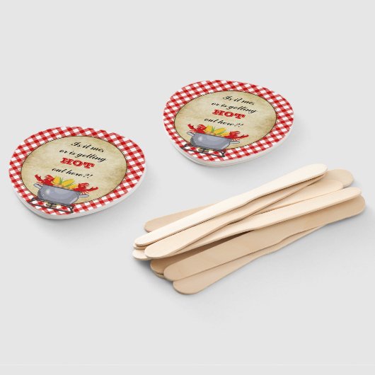 Crawfish Boil Pot Red Karo Gingham Fächer (Non-assembled)