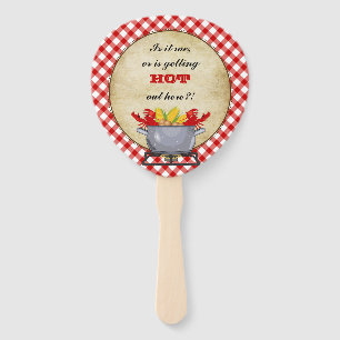Crawfish Boil Pot Red Karo Gingham Fächer