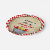 Crawfish Boil Pot Red Karo Gingham Pappteller (Schrägansicht)