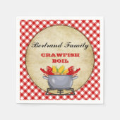 Crawfish Boil Pot Red Karo Gingham Serviette (Vorderseite)