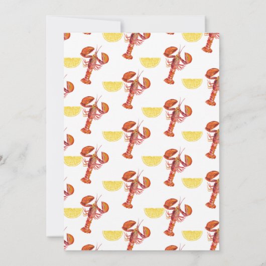 Crawfish Boil Probe Abendessen Einladung (Rückseite)