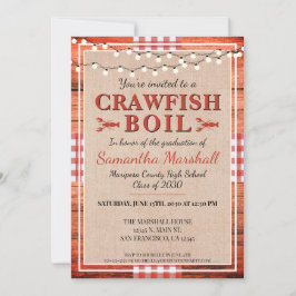 Crawfish Boil Rustic School Graduation Party Einladung