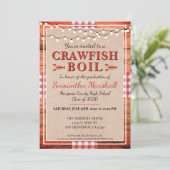 Crawfish Boil Rustic School Graduation Party Einladung (Stehend Vorderseite)