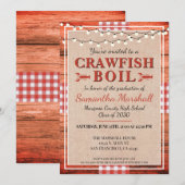Crawfish Boil Rustic School Graduation Party Einladung (Vorne/Hinten)