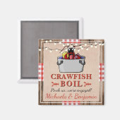 Crawfish Boil Rustikale Engagement Partei Magnet (Vorderseite/Rückseite)