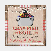 Crawfish Boil Rustikale Engagement Partei Magnet (Vorne)