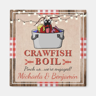 Crawfish Boil Rustikale Engagement Partei Magnet