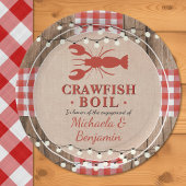 Crawfish Boil Rustikale Paare Engagement Partei Pappteller