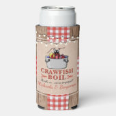 Crawfish Boil Rustikale Paare Engagement Partei Selters Dosenkühler (Seltzer Rückseite)
