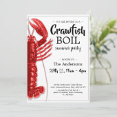 Crawfish Boil Schwarz-weiß Sommer Party Einladung (Stehend Vorderseite)