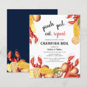 Crawfish Boil Script Engagement Party Invitation (Vorne/Hinten)